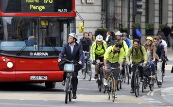 cyclists in central London.